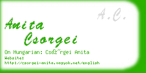 anita csorgei business card